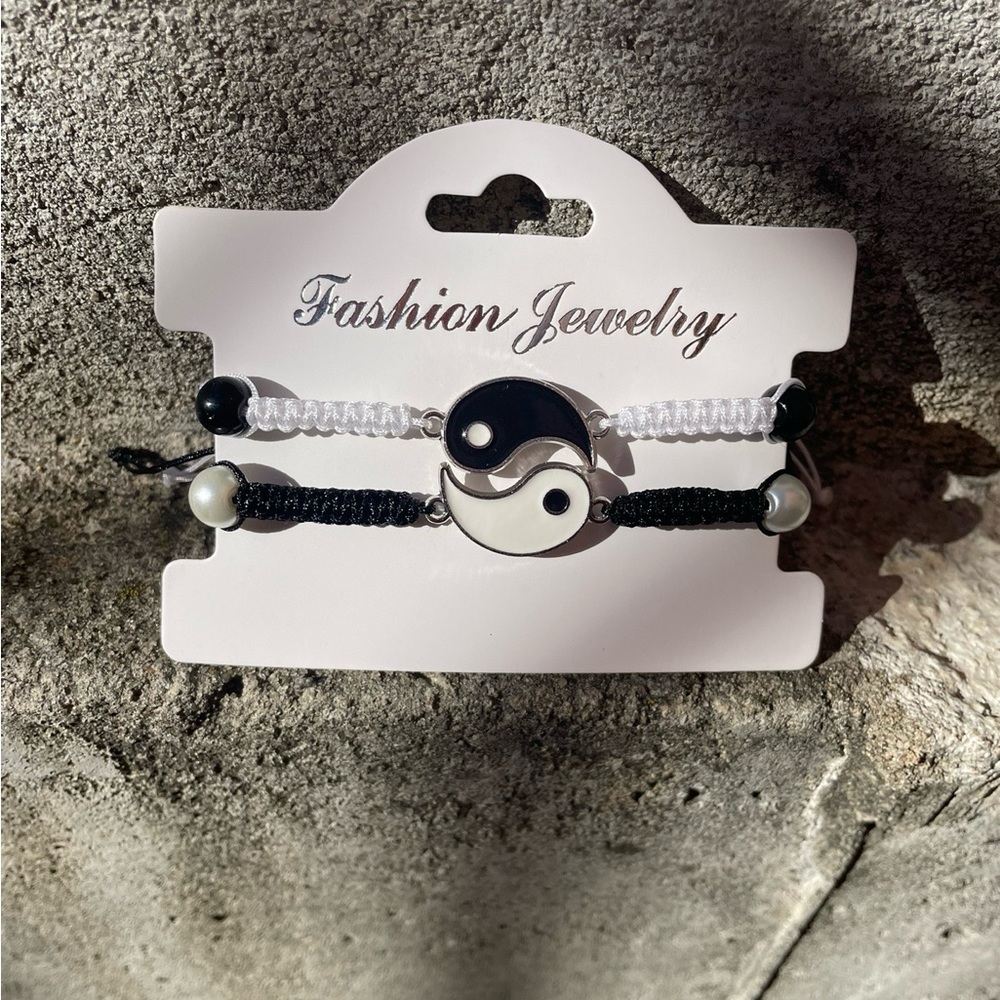 Yin Yang Black and White Bracelet Set